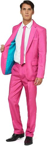 Men's Party Costume - 2 Piece Solid Color Outfit for Halloween Party with Jacket - Pants & Tie in Saudi Arabia