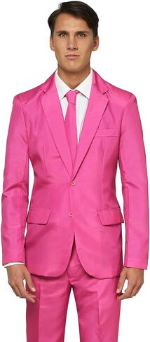 Men's Party Costume - 2 Piece Solid Color Outfit for Halloween Party with Jacket - Pants & Tie in Saudi Arabia