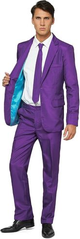 Men's Party Costume - 2 Piece Solid Color Outfit for Halloween Party with Jacket - Pants & Tie in Saudi Arabia
