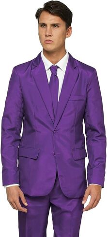 Men's Party Costume - 2 Piece Solid Color Outfit for Halloween Party with Jacket - Pants & Tie in Saudi Arabia