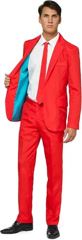 Men's Party Costume - 2 Piece Solid Color Outfit for Halloween Party with Jacket - Pants & Tie in Saudi Arabia
