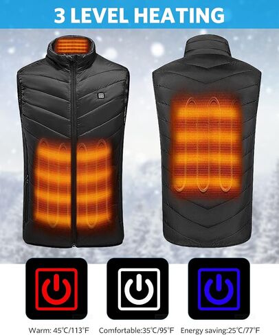سترة PrettyQueen للتدفئة، سترة تدفئة كهربائية بشحن USB 5 فولت قابلة للغسل للرجال في الصيد في الهواء الطلق (البطارية غير متضمنة) in Kuwait