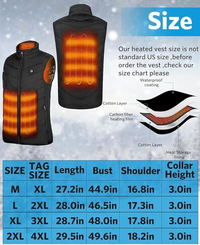 سترة PrettyQueen للتدفئة، سترة تدفئة كهربائية بشحن USB 5 فولت قابلة للغسل للرجال في الصيد في الهواء الطلق (البطارية غير متضمنة) in Kuwait
