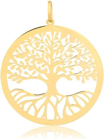 كارول جولوري قلادة دائرية من الذهب الاصفر عيار 14 قيراط بتصميم شجرة الحياة (30 ملم) in Kuwait