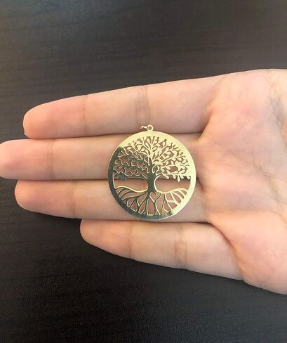 كارول جولوري قلادة دائرية من الذهب الاصفر عيار 14 قيراط بتصميم شجرة الحياة (30 ملم) in Kuwait