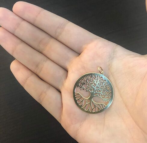 كارول جولوري قلادة دائرية من الذهب الاصفر عيار 14 قيراط بتصميم شجرة الحياة (30 ملم) in Kuwait