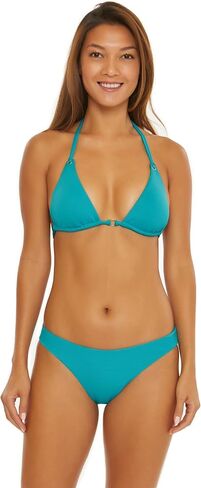 Trina Turk Women's Standard Ripple Rib Eyelette Triangle Bikini Top-Adjustable, Tie Back, Swimwear Separates in Saudi Arabia