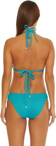 Trina Turk Women's Standard Ripple Rib Eyelette Triangle Bikini Top-Adjustable, Tie Back, Swimwear Separates in Saudi Arabia