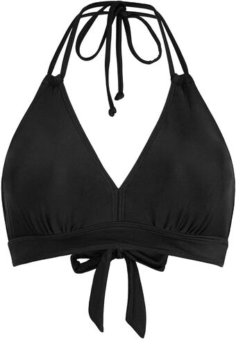 Women's Vintage Halter Bikini Top Retro V Neck Tie Back Padded Swimsuits Bathing Suit Tops Only in Saudi Arabia