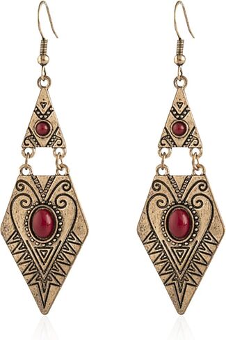 Aishgjia Trendy Women Boho Bohemian Vintage Simulated Turquoise Drop Dangle Earrings For Girls in Kuwait