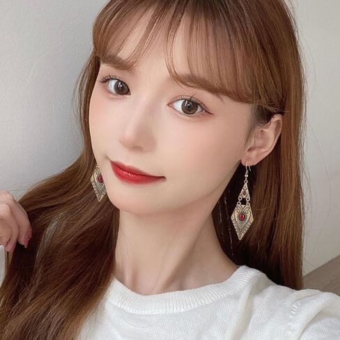 Aishgjia Trendy Women Boho Bohemian Vintage Simulated Turquoise Drop Dangle Earrings For Girls in Kuwait