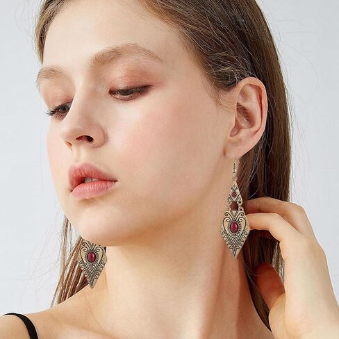 Aishgjia Trendy Women Boho Bohemian Vintage Simulated Turquoise Drop Dangle Earrings For Girls in Kuwait