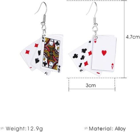 CHUNYANAN Creativity Poker Irregular Drop Earring Simulation Fun Exaggeration Casual Earring For Women Girls Party Hop Jewellery in Saudi Arabia