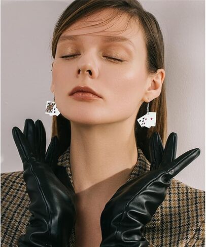 CHUNYANAN Creativity Poker Irregular Drop Earring Simulation Fun Exaggeration Casual Earring For Women Girls Party Hop Jewellery in Saudi Arabia