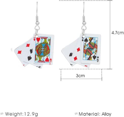 CHUNYANAN Creativity Poker Irregular Drop Earring Simulation Fun Exaggeration Casual Earring For Women Girls Party Hop Jewellery in Saudi Arabia