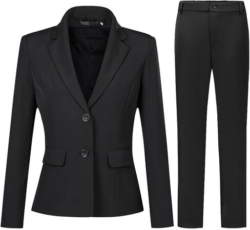 YUNCLOS Women’s Formal Two Piece Office Lady Suit Set Work Blazer Jacket Pant in Kuwait