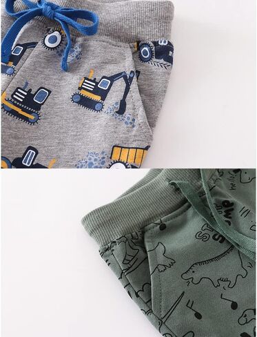 Azalquat Boys Active Athletic Pull-On Pants I Kids Cozy Cotton Cartoon Jogging Sweatpants in Kuwait