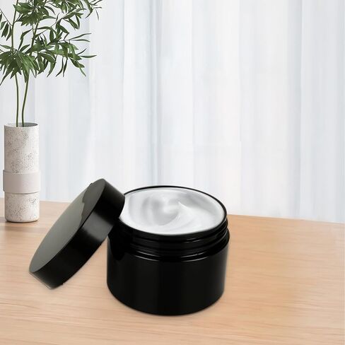 Acrux7 40 Pack 4 oz Black Plastic Jars, Small Round Cosmetic Cream Jars with Lids & Labels, Refillable Plastic Cream Container 120 ml Leak Proof Travel Jars for Creams, Lotion, Body Butter, Body Scrub in Saudi Arabia
