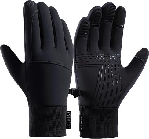 قفازات LJCUTE الشتوية لركوب الدراجات للرجال والنساء، مقاومة للرياح في الطقس البارد تعمل باللمس، قفازات للدراجات النارية للصيد والقيادة والتزلج والصيد والجري in Kuwait