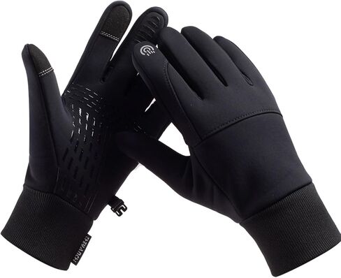 قفازات LJCUTE الشتوية لركوب الدراجات للرجال والنساء، مقاومة للرياح في الطقس البارد تعمل باللمس، قفازات للدراجات النارية للصيد والقيادة والتزلج والصيد والجري in Kuwait