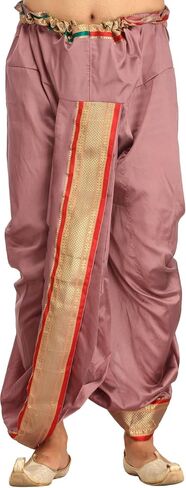 طقم Dhoti وVeshti جاهز للارتداء بحدود ذهبية منسوجة - حرير فني in Saudi Arabia
