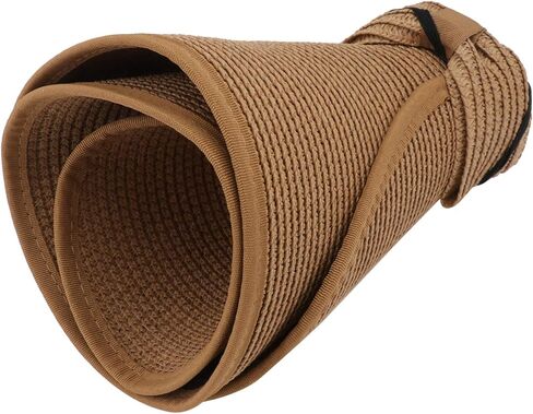 قبعة OULII النسائية القابلة للطي بحافة عريضة قابلة للطي مع فيونكة للصيف للشاطئ (خاكي) in Kuwait