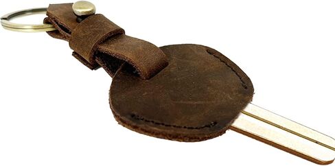 JICHENG Vintage Genuine Leather Key Sleeve,Handmade Key Ring Holder,Rustic Key Chains,Stylish Key Cover, Brown, Brown, Normal Size in Kuwait
