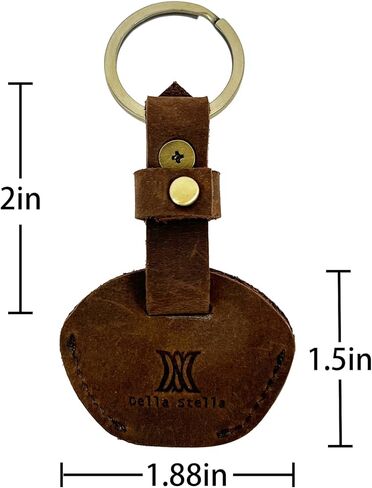 JICHENG Vintage Genuine Leather Key Sleeve,Handmade Key Ring Holder,Rustic Key Chains,Stylish Key Cover, Brown, Brown, Normal Size in Kuwait