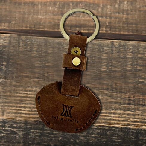 JICHENG Vintage Genuine Leather Key Sleeve,Handmade Key Ring Holder,Rustic Key Chains,Stylish Key Cover, Brown, Brown, Normal Size in Kuwait