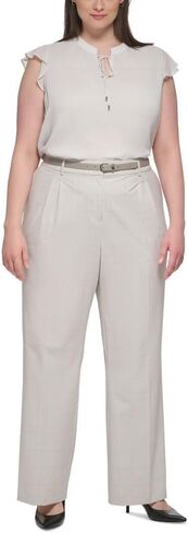 Calvin Klein Women's Plus Size Windowpane Wide-Leg Pants (Galaxy Multi, 18W) in Saudi Arabia