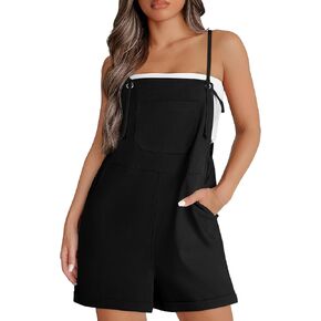 OFEEFAN Womens Shorts Overalls Sleeveless Adjustable Strap Short Rompers Jumpsuit With Pockets in Saudi Arabia