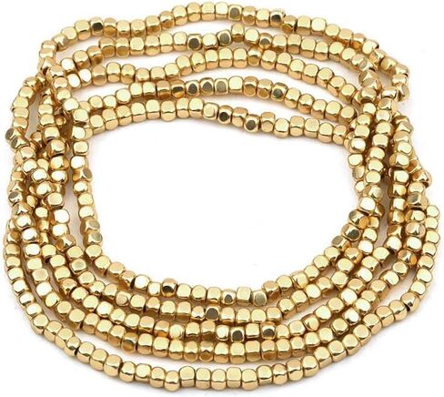 Rosemarie Collections Women's Chic Set Of 5 Seed Bead Nugget Stretch Bracelet, 6.75" in Saudi Arabia