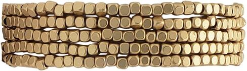 Rosemarie Collections Women's Chic Set Of 5 Seed Bead Nugget Stretch Bracelet, 6.75" in Saudi Arabia