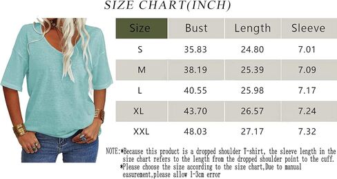 Tankaneo Women's Summer Fashion V-Neck Half Sleeves T Shirt Solid Casual Loose Basic Tunics Tops in Saudi Arabia