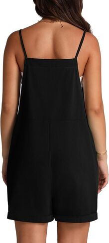 OFEEFAN Womens Shorts Overalls Sleeveless Adjustable Strap Short Rompers Jumpsuit With Pockets in Saudi Arabia