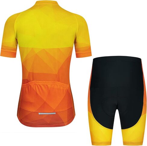 Teleyi Women's Cycling Jersey Set Short Sleeve with 5D Padded Bike Shorts Breathable Shirt 3-Pockets in Saudi Arabia