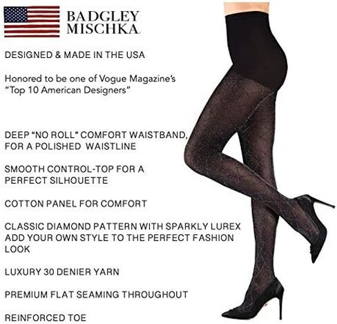 Badgley Mischka Lori Lurex Diamond Tights in Saudi Arabia