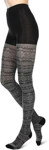 MeMoi Holiday Snowflake Patterned Cotton Blend Sweater Tights in Saudi Arabia