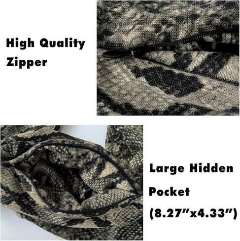 GERINLY Leopard Pocket Scarf for Women Warm Travel Zip Infinity Scarf for Winter in Saudi Arabia