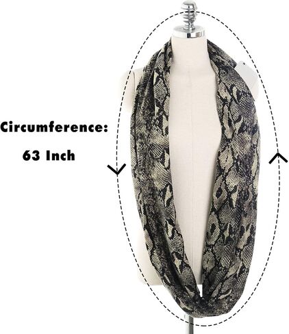 GERINLY Leopard Pocket Scarf for Women Warm Travel Zip Infinity Scarf for Winter in Saudi Arabia
