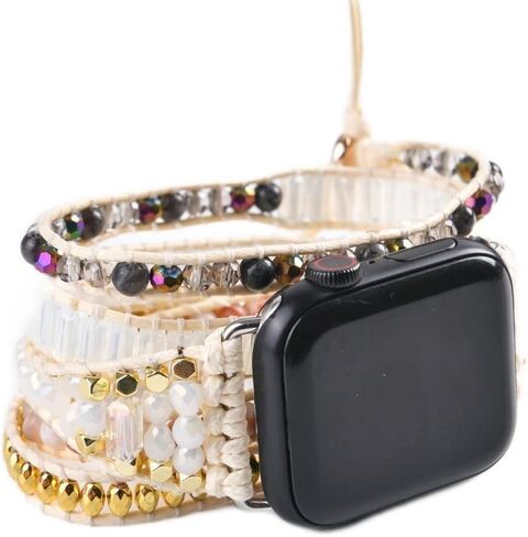 YGLINE Crystal Bracelet Compatible with Apple Watch Band 38mm/41mm for Women Girls, Handmade Beaded Band Replacement For Iwatch in Saudi Arabia