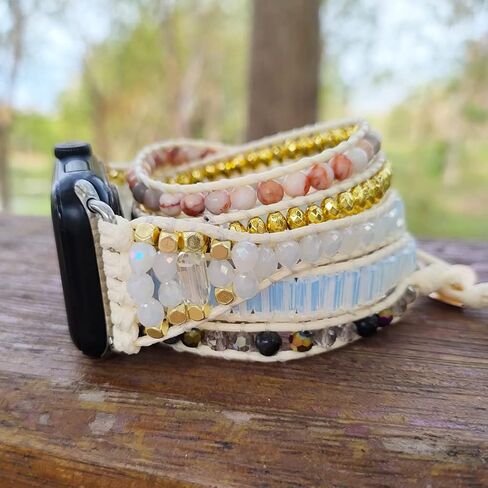 YGLINE Crystal Bracelet Compatible with Apple Watch Band 38mm/41mm for Women Girls, Handmade Beaded Band Replacement For Iwatch in Saudi Arabia