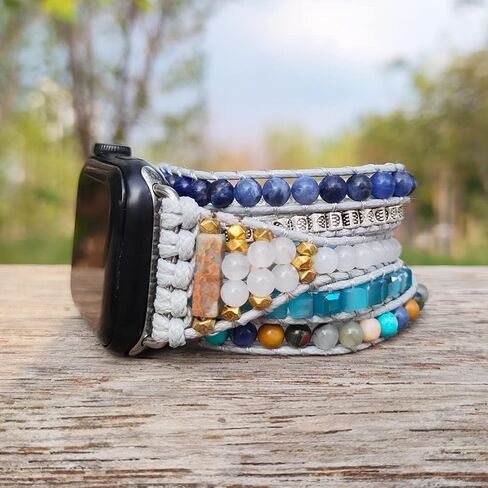 YGLINE Crystal Bracelet Compatible with Apple Watch Band 38mm/41mm for Women Girls, Handmade Beaded Band Replacement For Iwatch in Saudi Arabia