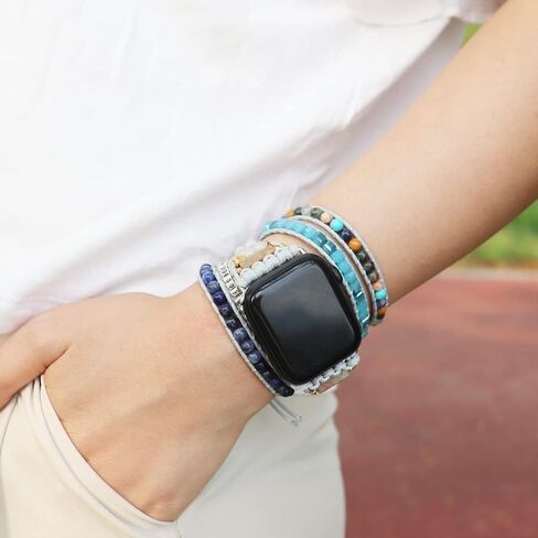 YGLINE Crystal Bracelet Compatible with Apple Watch Band 38mm/41mm for Women Girls, Handmade Beaded Band Replacement For Iwatch in Saudi Arabia