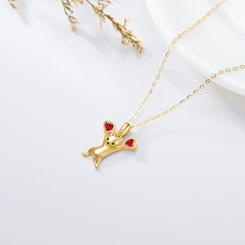 قلادة من الذهب عيار 14 قيراط من ميرينيت بتصميم القطة الراقصة للنساء والفتيات من الذهب الحقيقي قلادة هدية مجوهرات لصديقتك، هدية عيد ميلاد لها in Kuwait