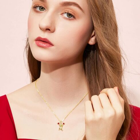 قلادة من الذهب عيار 14 قيراط من ميرينيت بتصميم القطة الراقصة للنساء والفتيات من الذهب الحقيقي قلادة هدية مجوهرات لصديقتك، هدية عيد ميلاد لها in Kuwait