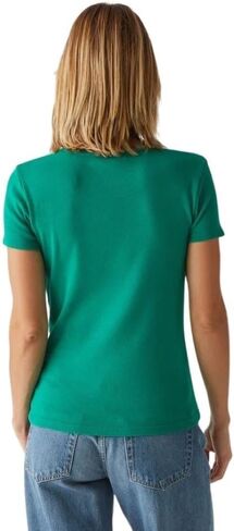Michael Stars Women's Fitted Lexy Tee - Short Cap Sleeve, High Crew Neck in Saudi Arabia
