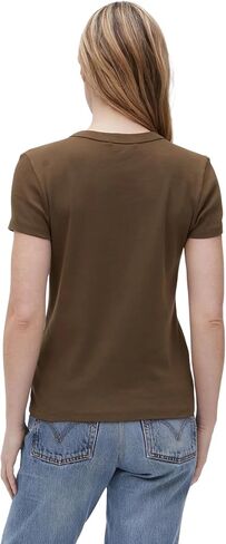 Michael Stars Women's Fitted Lexy Tee - Short Cap Sleeve, High Crew Neck in Saudi Arabia