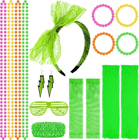 Ideashop 80s Accessories for Women, 80s Costumes for Women, 80s Outfit for Women Girls 80s Cosplay Party Accessories in Kuwait