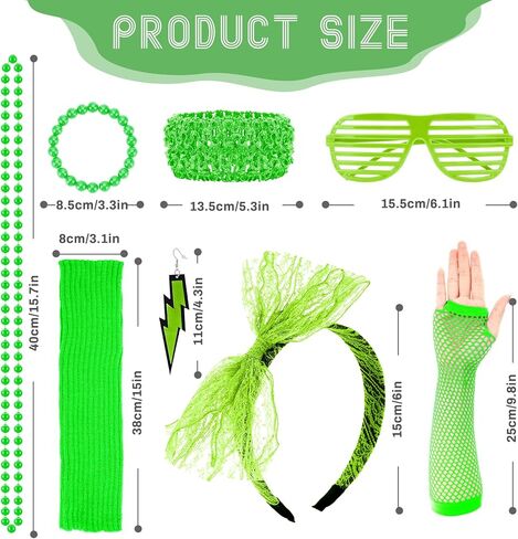 Ideashop 80s Accessories for Women, 80s Costumes for Women, 80s Outfit for Women Girls 80s Cosplay Party Accessories in Kuwait